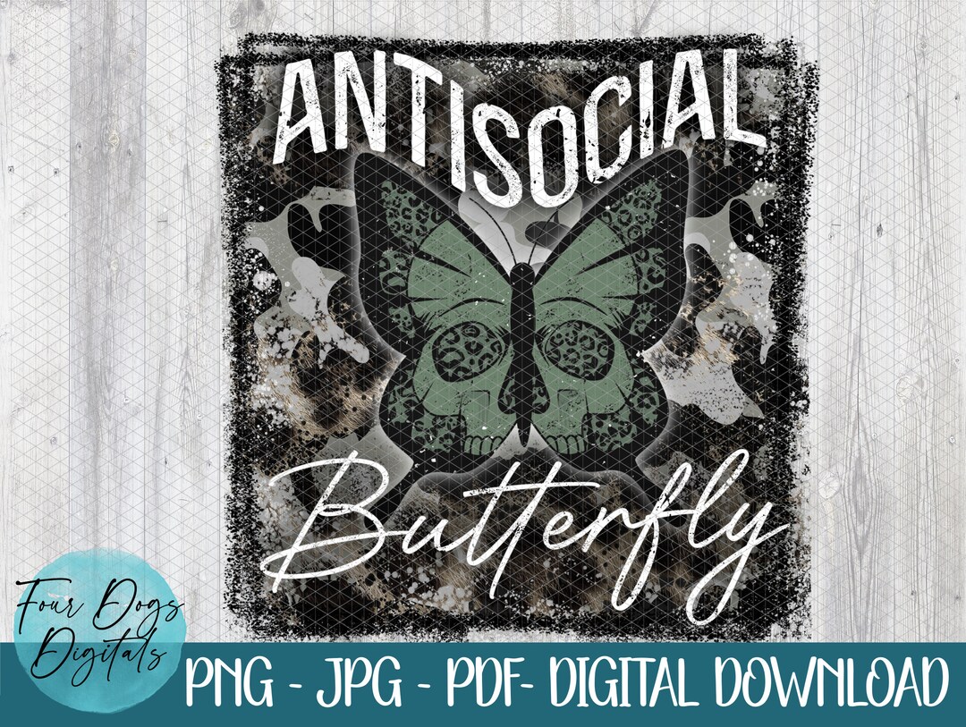 Antisocial Butterfly PNG Anti-social Png Leopard Butterfly - Etsy