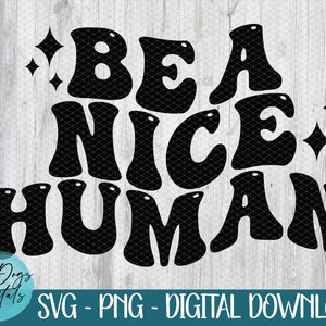 Sii un simpatico SVG umano, sii gentile in formato SVG, pensiero positivo in formato SVG, amore per te stesso in formato SVG, ispiratore in formato SVG, sii gentile in formato SVG, insegnante in formato SVG, testo ondulato retrò SVG