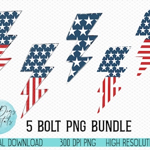 American Flag Lightning Bolt PNG bundle, July 4th png, Patriotic PNG, 4th of July png, American Flag USA png, July 4th png Sublimation files