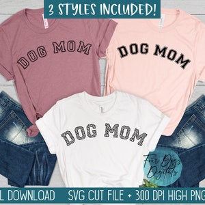 Dog mom svg, Varsity Dog Mom, trendy shirt svg, dog mom shirt svg, dog mom bundle digital file, animal print dog mom svg PNG bundle
