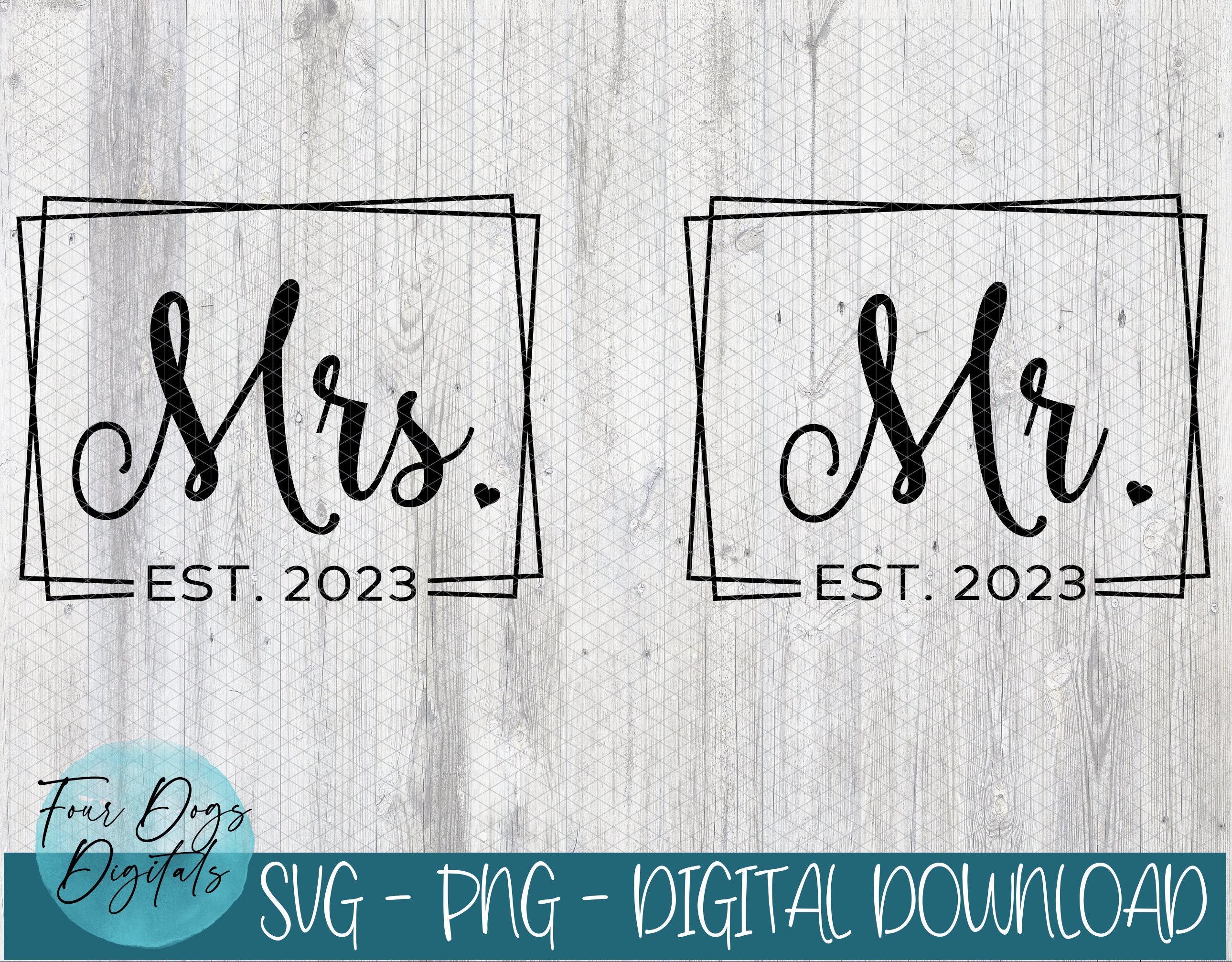 Mr. Mrs Est 2022 SVG Mr. Mrs Est 2023 Newlyweds SVG Etsy Canada