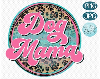 Retro Dog mama PNG, dog mom png, Pink Dog mama T-Shirt Png, dog mom paw print animal Print png, paw print dog mom shirt png, dog tumbler png