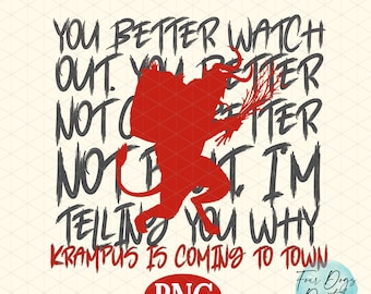 Krampus PNG, Krampus is coming to Town Png, Krampusnacht png, Merry Creepmas, Krampus PNG digital download