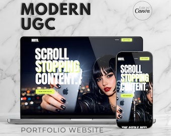 UGC Portfolio Template Canva • Content Creator Website • Influencer Media Kit • Social Media Manager Landing Page • Tiktok Agency Site