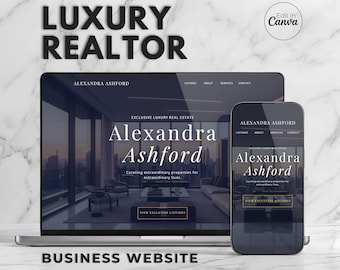 Luxury Real Estate Website Canva • High End Realtor Portfolio • Property Listing Landing Page • Quiet Luxury Agent Site • Broker Toolkit