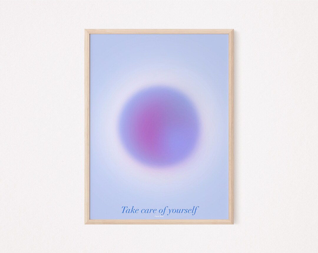 Pastel Spiritual Poster Blue Gradient Aura Print Purple Etsy