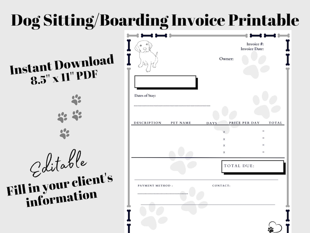 printable-dog-sitting-invoice-editable-template-etsy