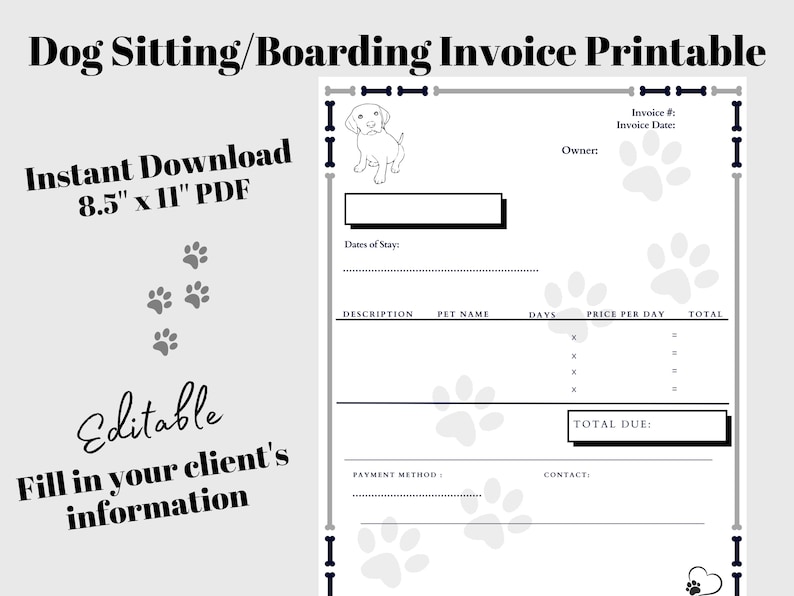 Dog Sitting Invoice Template Dog Sitting Invoice Template