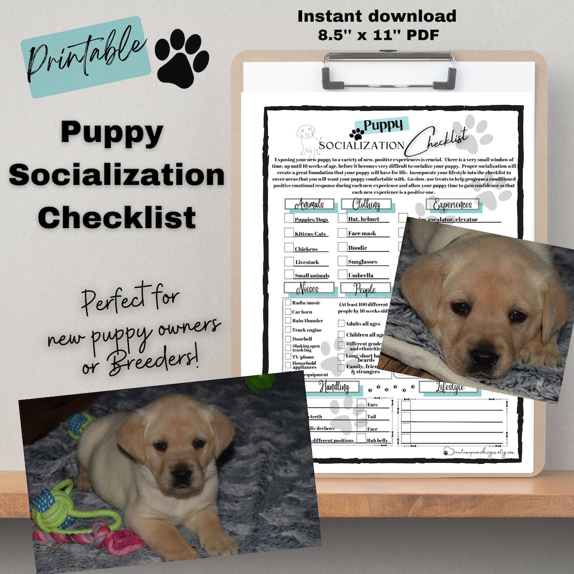 Printable Puppy Socialization Checklist - Etsy