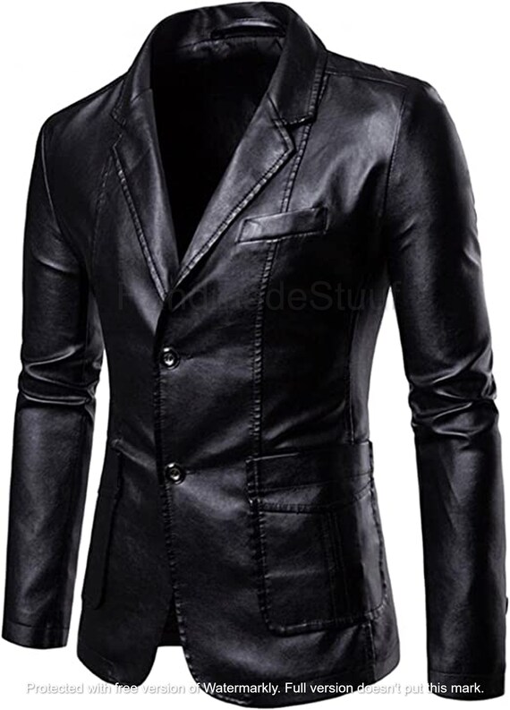 Leather business suit cheap