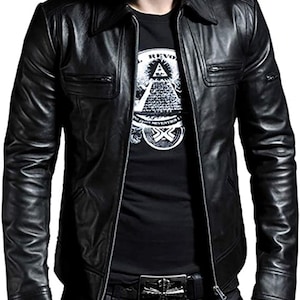 Men Leather Jacket - Lambskin Winter Vintage Motorcycle Biker Jacket, Moto Riding & Racing Jacket&#39;s