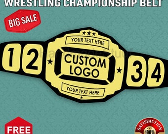 Cinturón de campeonato con logotipo personalizado: réplica de latón para adultos