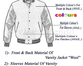Custom Wool Varsity Jacket: Leather Sleeves, Letterman Style