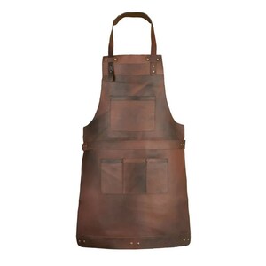 Custom Apron Real Leather Dark Brown Butcher Apron Cook Apron BBQ Apron Cooking Apron Woodwork Apron A+ Quality