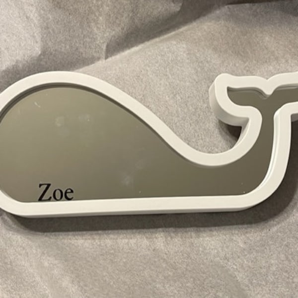 Personalized Whale Mirror Nautical Theme Decoration