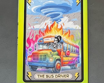 Funny Skeleton Bus Driver Magnet – Male & Female Driver Gift – Novelty Fridge Decor