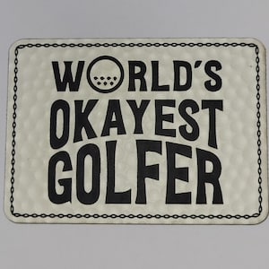 World’s Okayest Golfer Hat Patch – Funny Rectangle Leather Patch for Hats