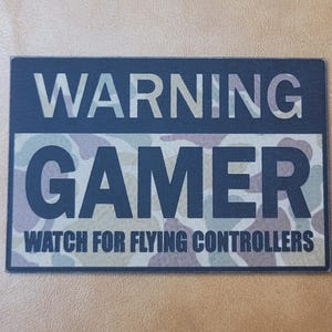 Warning Gamer Watch for Flying Controllers Leather Hat Patch – Rectangle