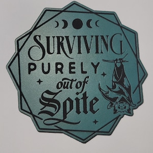 Surviving Purely Out of Spite 2 Custom Cut Patch | Funny Leather Design