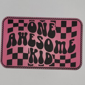 One Awesome Kid Leather Hat Patch – Rectangle – Gift for Kids