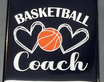 Basketball Coach Appreciation Magnet | Heart Design