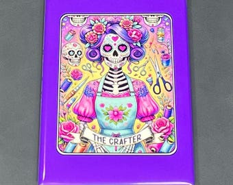Crafter Skeleton Rectangle Magnet – Funny DIY Artist Gift