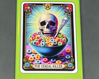 The Cereal Killer Rectangle Magnet – Skeleton Design – Funny Gift