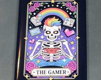 The Gamer Guy Magnet | Skeleton Tarot Card Art