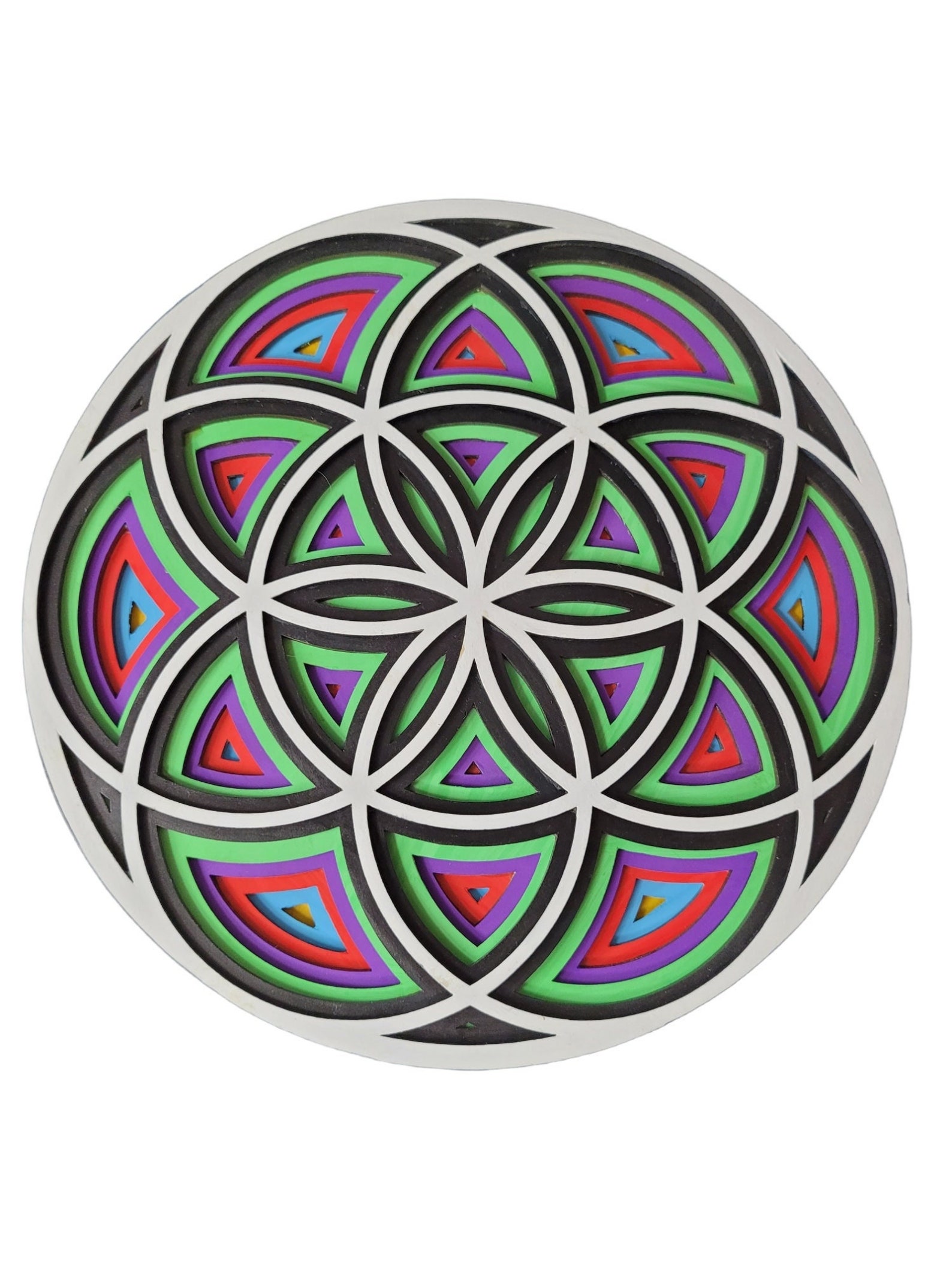 Sacred Geometry 3D Wood Art Living Room Art Seed of Life Wall - Etsy