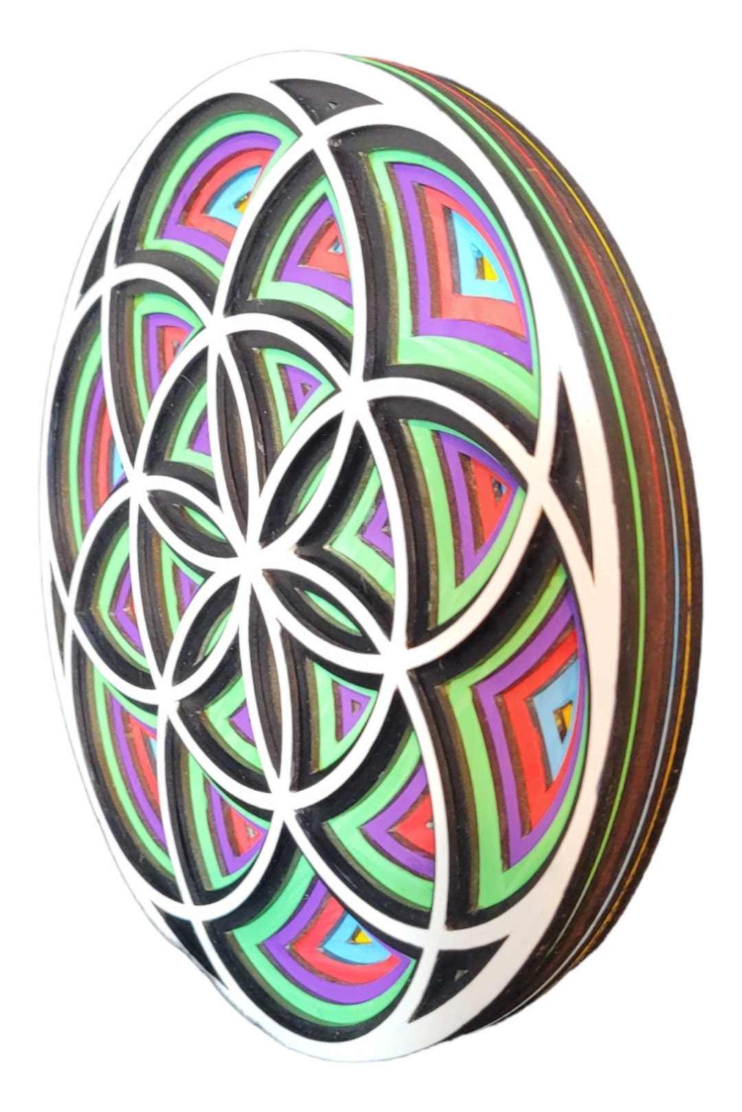 Sacred Geometry 3D Wood Art Living Room Art Seed of Life Wall - Etsy