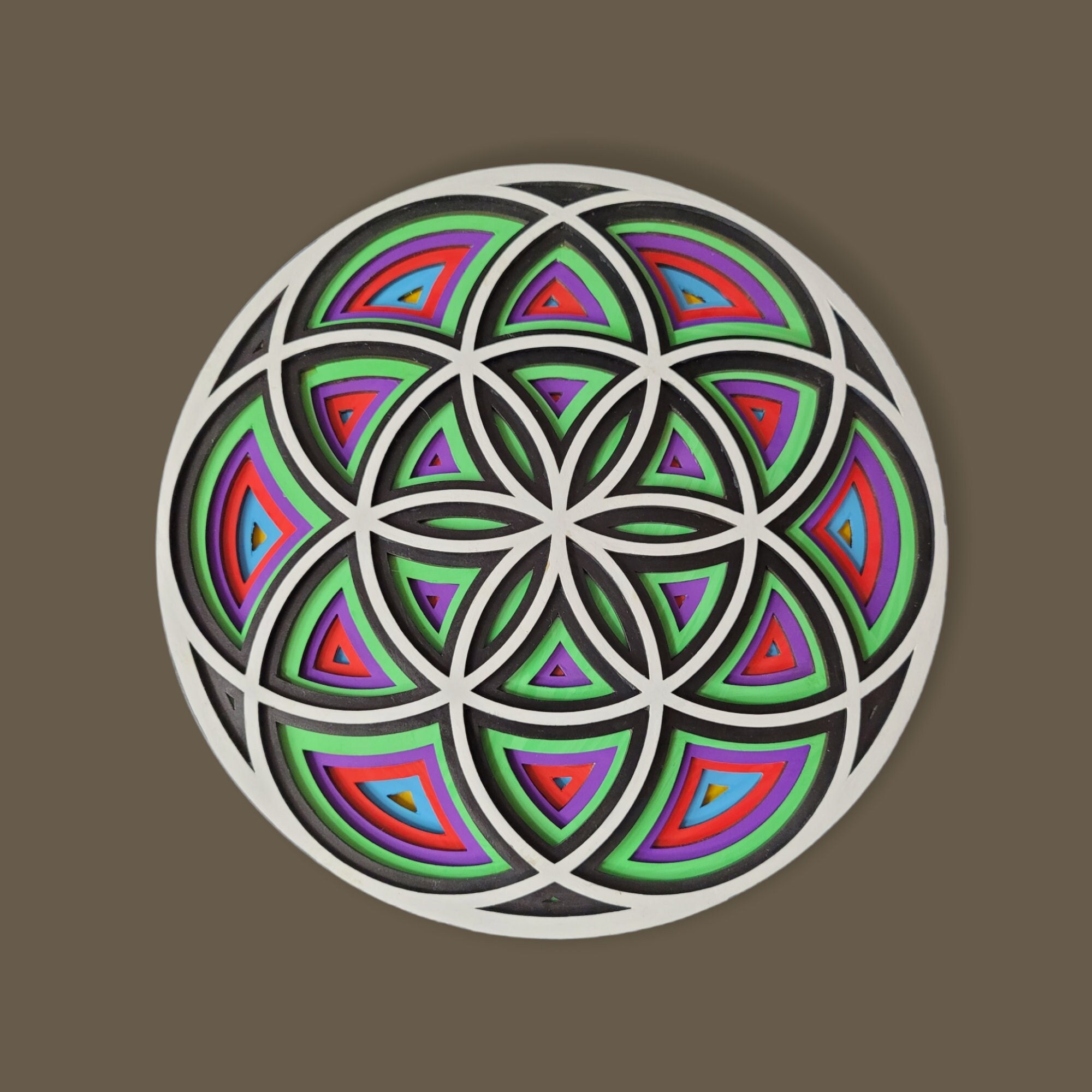 Sacred Geometry 3D Wood Art Living Room Art Seed of Life Wall Etsy