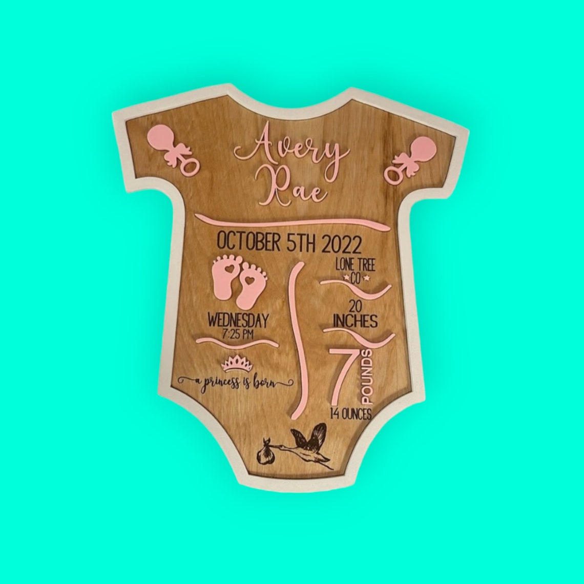 Baby Name Plaque Personalized Birth Stats Sign Boy Girl Baby Announcement Boy Girl Gift Shower