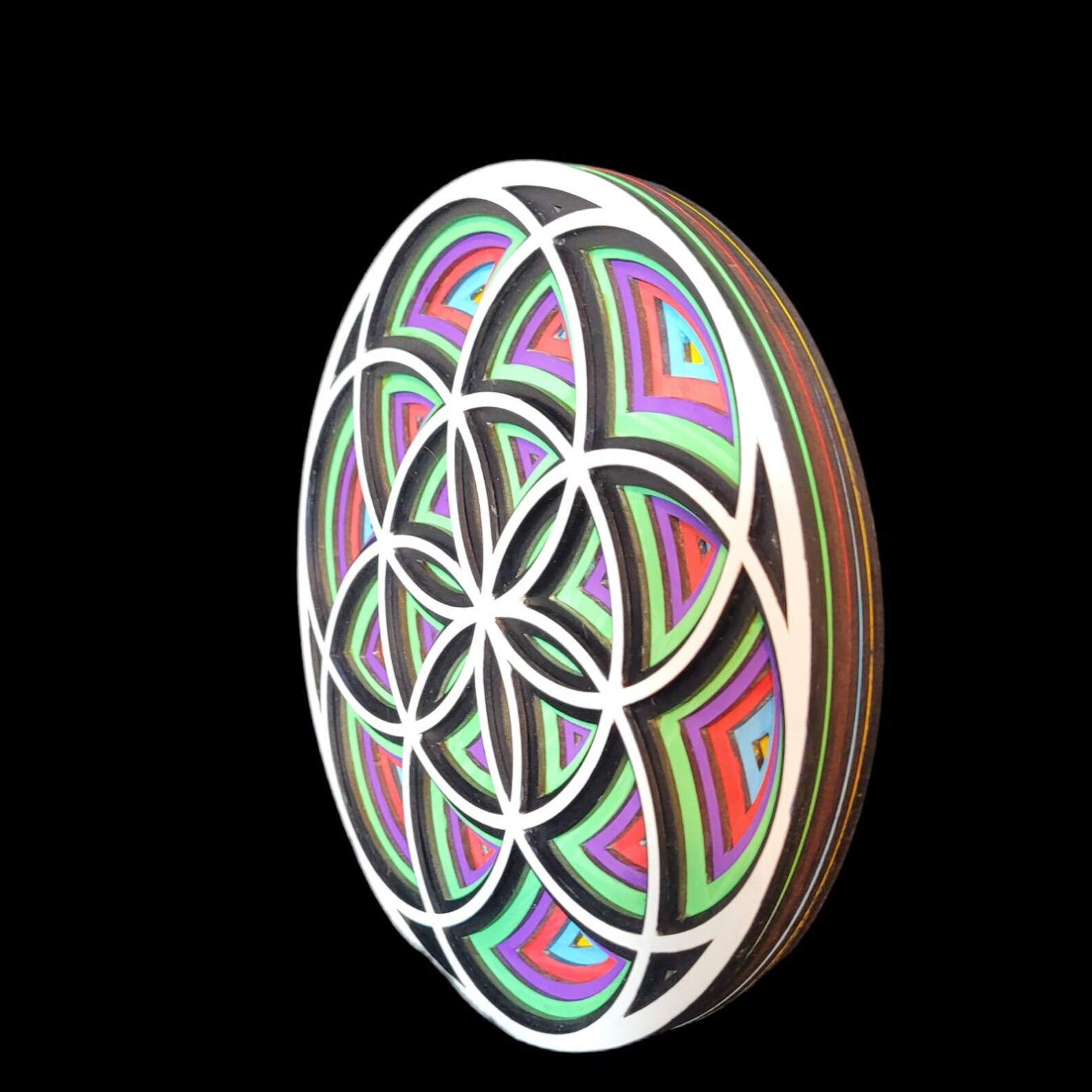 Sacred Geometry 3D Wood Art Living Room Art Seed of Life Wall Etsy