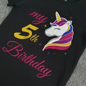 Camiseta infantil unicornio cumpleaños
