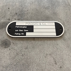 Vespa type plates