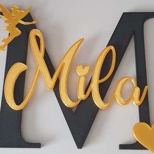 Door sign XXL 30 x 30 cm, children&#39;s room, name plate, door sign, lettering, personalizable, individual