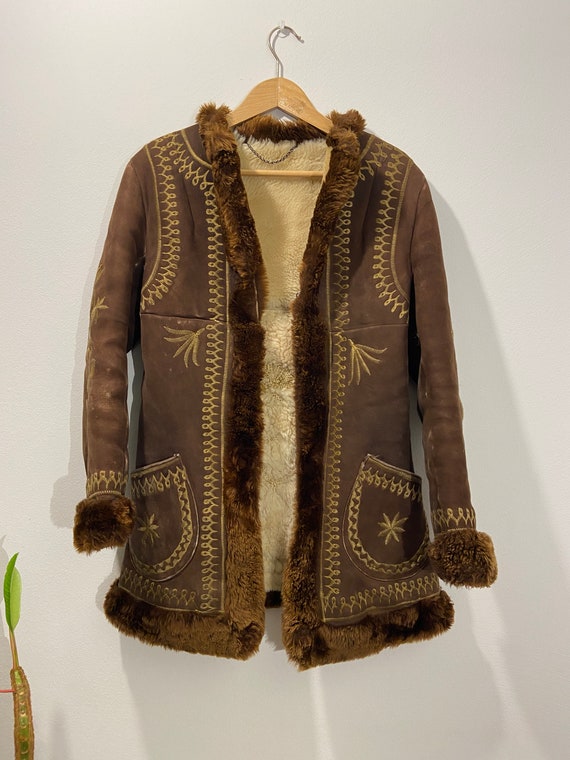 Vintage 60s afghan coat embroidered - image 2