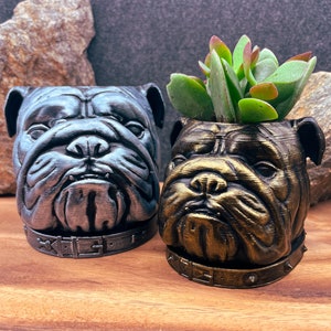 English Bulldog Planter - Antique & Stylish Look - English Bulldog Gift - Bulldog Decor - Dog Planter