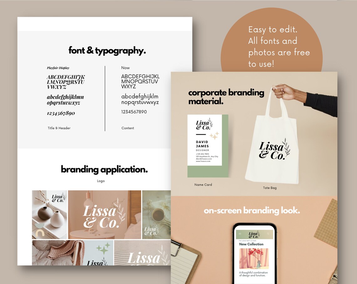 Canva Branding Kit Template Brand Kit for Brand Direction Brand Board
