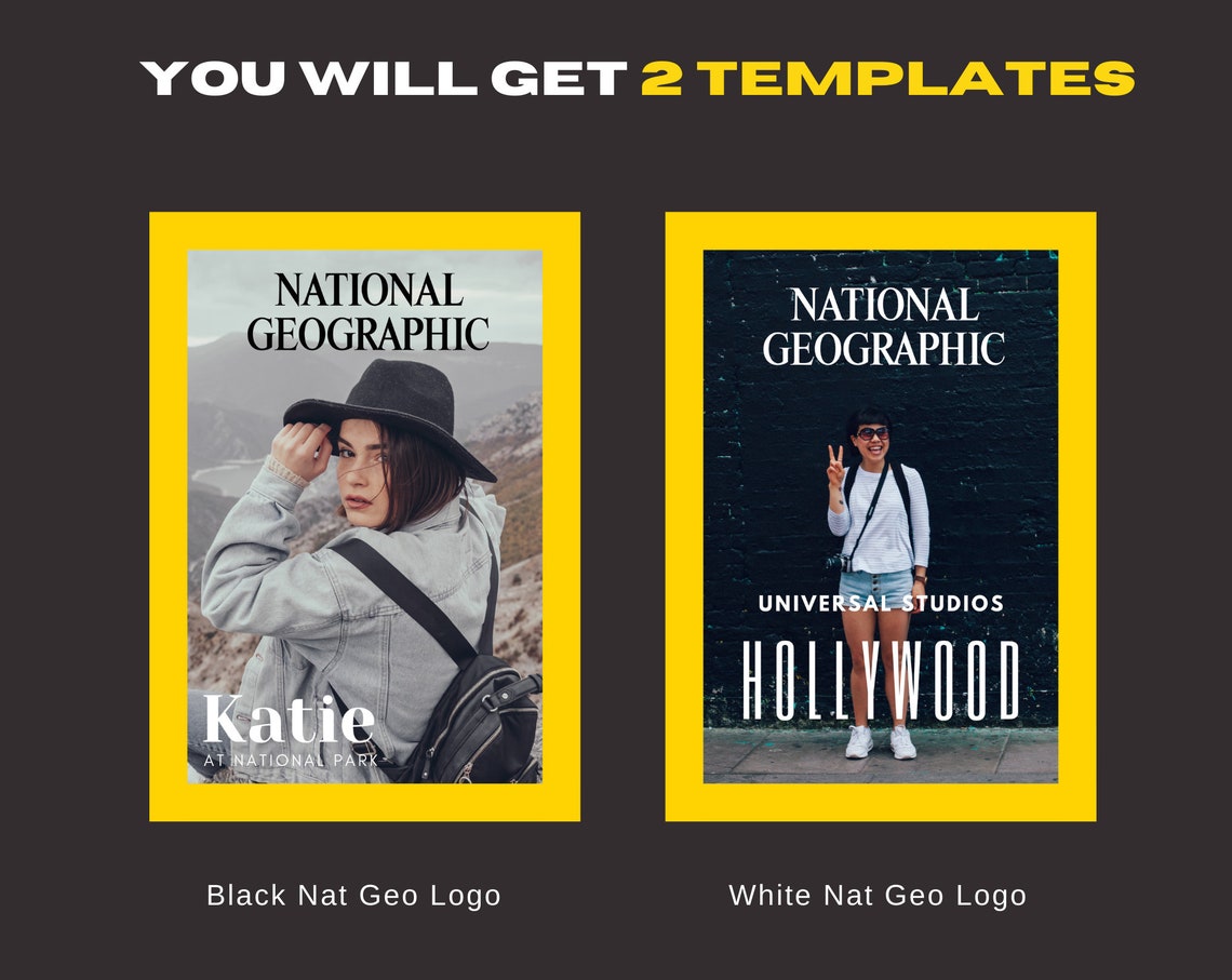 National Geographic Magazine Cover Canva Templates Travel Magazine Use