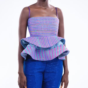 Illusion cut out peplum top
