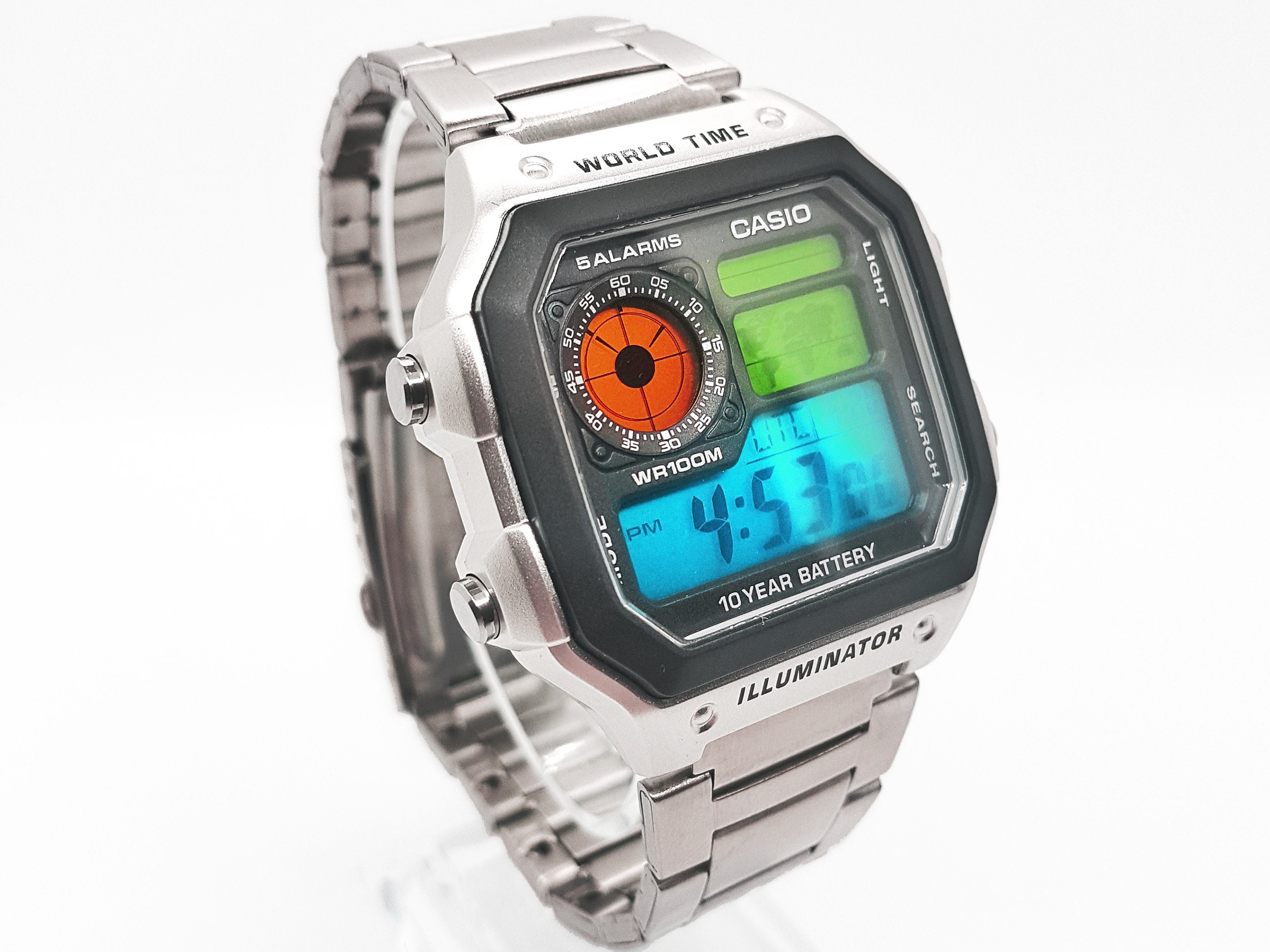 Modified Casio AE1200WH Digital Watch Metal Bracelet 3 Colours Etsy