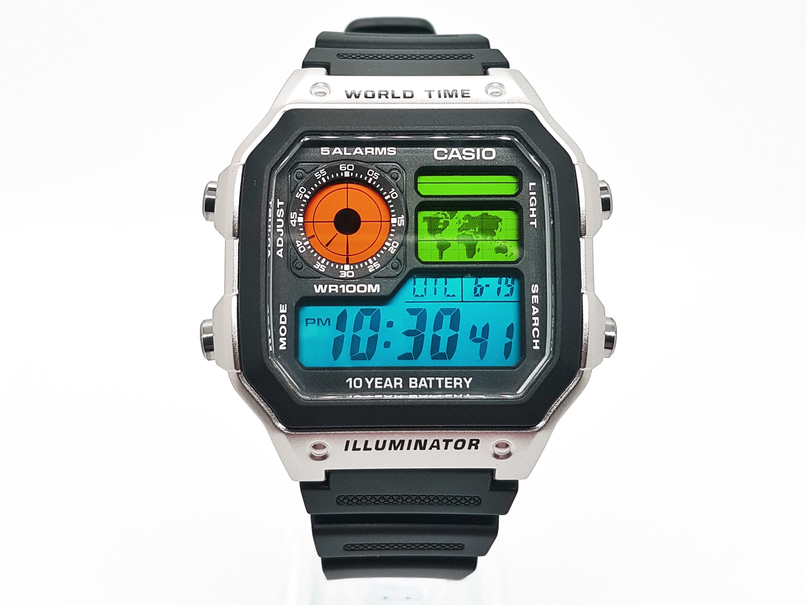Modified Casio AE1200WH Digital Watch 