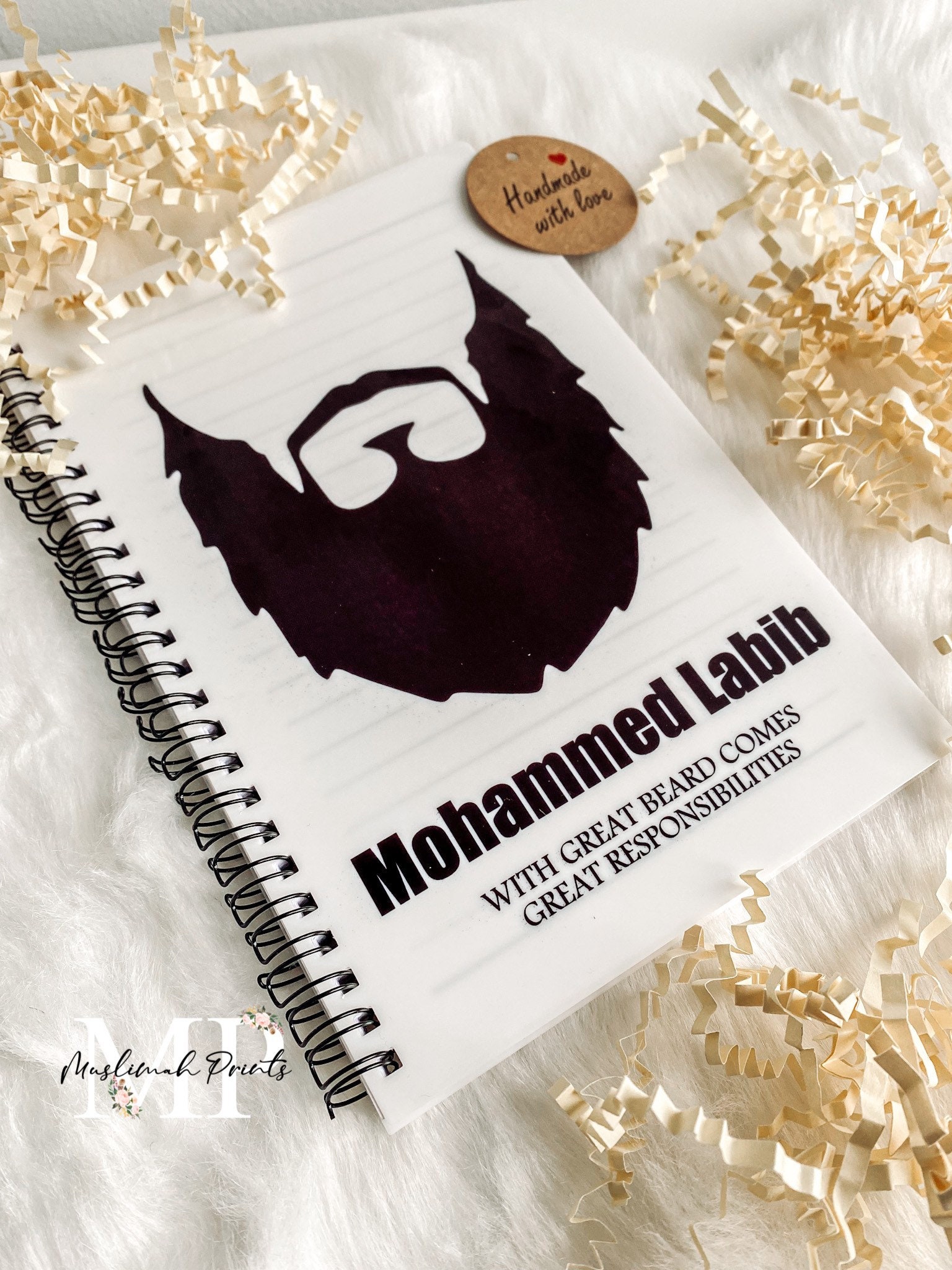 Personalised Muslim Man Notebook, Beard Gift, Beard, Islamic Gifts, Men, Islam, Male