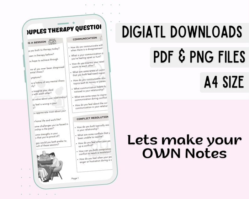 Couple Therapy Question Couple Therapy Intervention Etsy