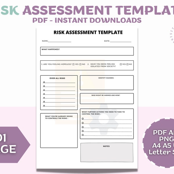 Risk Assessment Template, Mental Health Form, Risk Management Tool, Needs Assessment Form, Psychotherapy Note, Counseling Session Notes