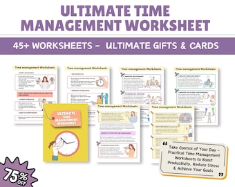 Time management Worksheets, Time Management skills, Therapy worksheets, counselling resources, Time Blocking, Time Management Planner