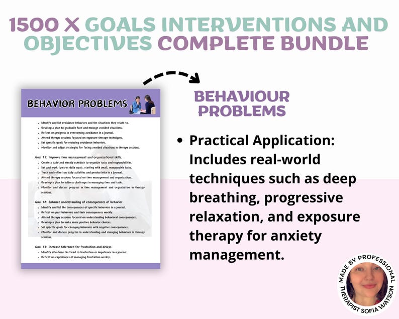 Therapy Goals & Interventions Bundle: Measurable Objectives (PDF) - Etsy