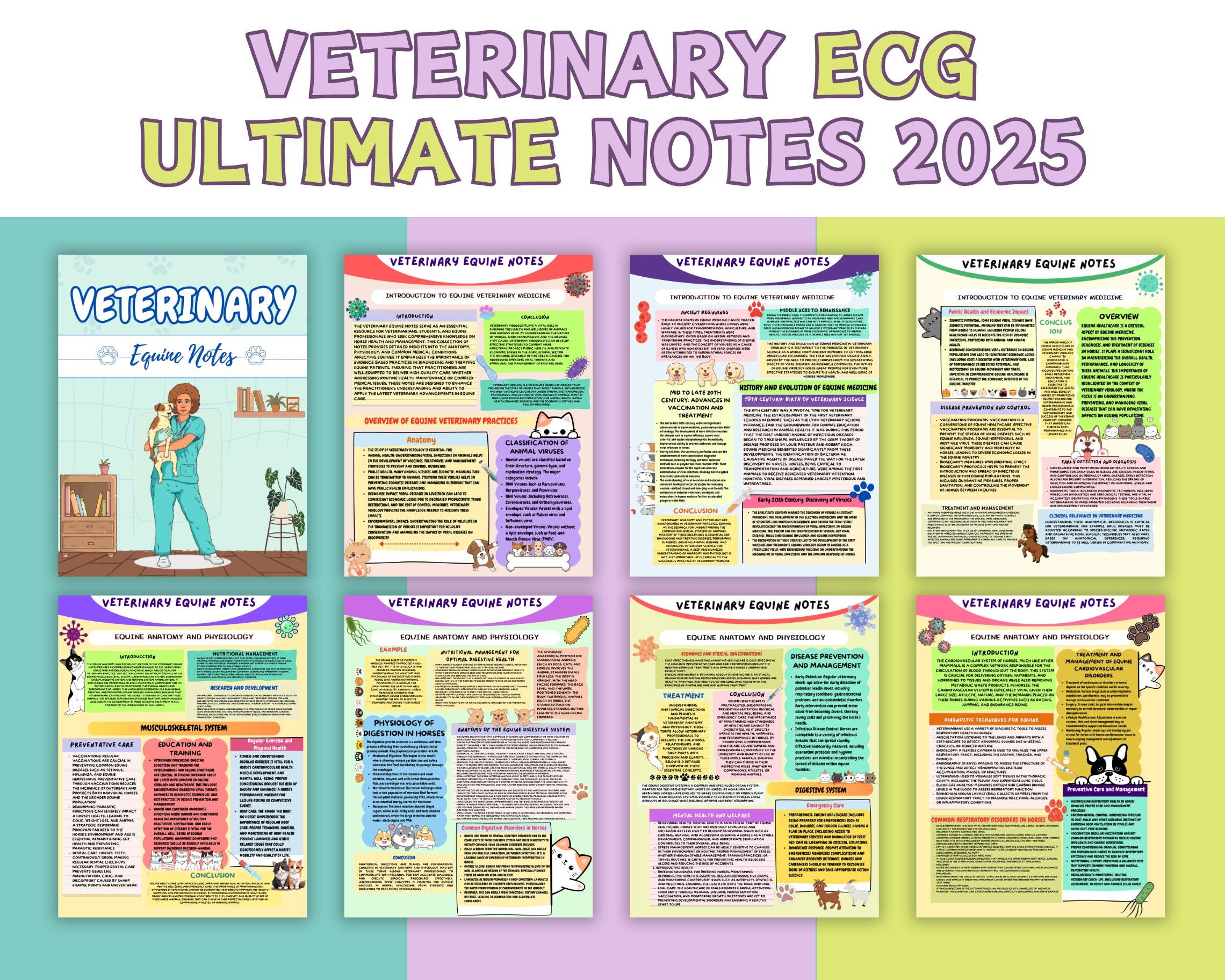 Vet Notes.pdf Equine Veterinary Notes Bundle: Vet Tech Student Guide (digital ...