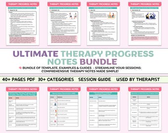 Therapy Progress Notes Guide: Clinical Documentation Tool (PDF & PNG)